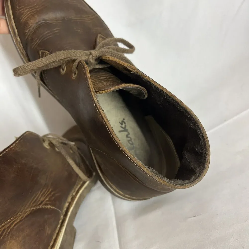 Clarks Bushacre Men’s Size 9M Brown Leather Classic Outdoor Desert Boots Shoes